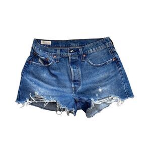 NWOT Levi's 501 Women's High Rise Denim Shorts Blue Size 28 Casual